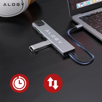 8-in-1-Hub mit USB-C auf 2xA, 2xC, HDMI, SD, Micro-LAN 100 Mbit/s – Alogy MultiHub™ für Notebooks und Laptops