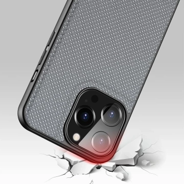 Dux Ducis Fino Schutzhülle mit Nylonmaterial bezogen iPhone 13 Pro grau