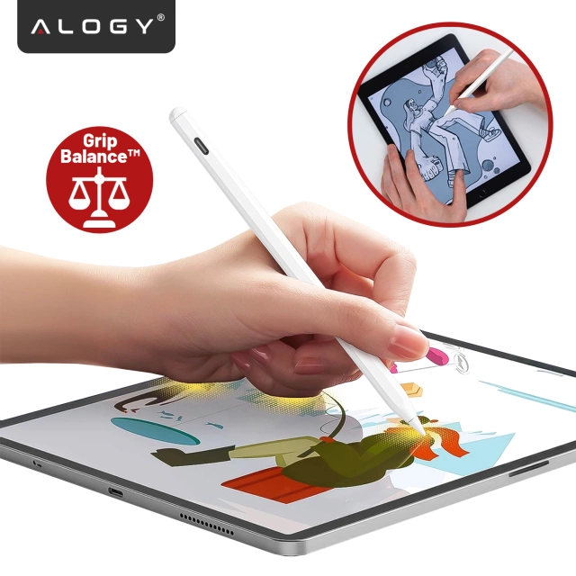 Rysik Alogy Stylus Pen Pencil dotykowy do ekranów telefonu tabletu do Apple iPad / iPhone Biały