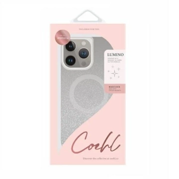 Etui UNIQ Coehl Lumino do iPhone 16 MagSafe Srebrne Brokatowe