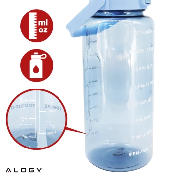 Große Glasflasche Wasserflasche Trinkgetränke Alogy Motivational Messbecher 1l 1000ml Silikonhülle Olive