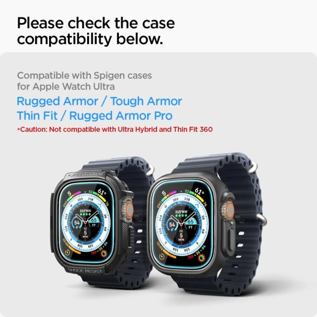 Szkło hartowane spigen glas.tr ”ez fit” 2-pack apple watch ultra (49 mm) clear