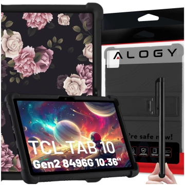 Hülle für TCL TAB 10 Gen2 8496G 10,36 Zoll 10,4 Zoll Tablet Cover Silikon Alogy Stand Case Schwarz