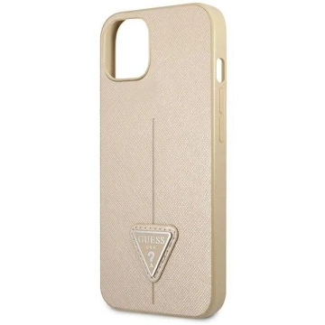 "Etui Guess GUHCP14SPSATLE für Apple iPhone 14 6,1\" beżowy/beige Hardcase SaffianoTriangle Logo"