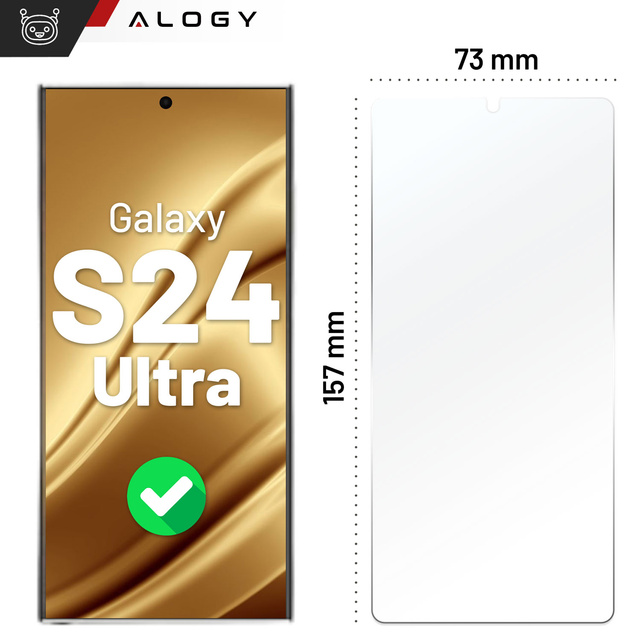 Szkło "NIETŁUKĄCE"do Samsung Galaxy S24 Ultra na ekran hybrydowe Alogy Flexi Glass 9H Case Friendly płaskie na ekran