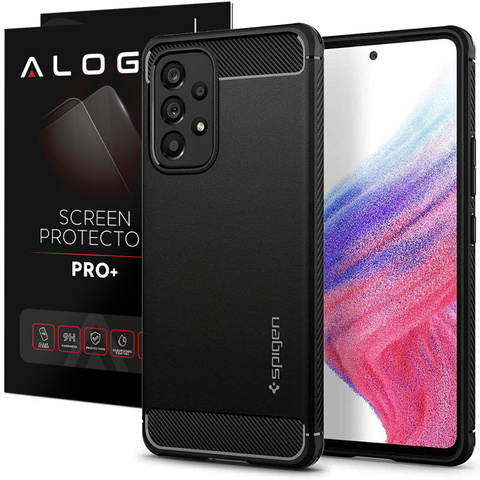 Etui do Samsung Galaxy A53 5G futerał Spigen Rugged Armor Matte Black + Szkło