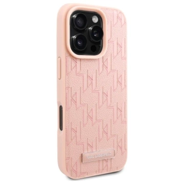 Karl Lagerfeld Hülle für iPhone 16 Pro 6,3" Pink Magsafe Hardcase Hot Stamp