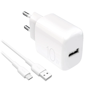 Ładowarka Puro PROLITE 10W USB-A + kabel USB-C 1.2m – biała