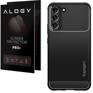 Hülle für Samsung Galaxy S22 Hülle Spigen Rugged Armor Matte Black Glass