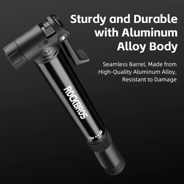 Pompka ręczna Rockbros 42320010001 do roweru + wkrętak - czarna