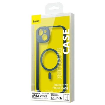 Baseus Frame Protection Set Transparente Magnethülle und gehärtetes Glas für iPhone 14 (Blau)