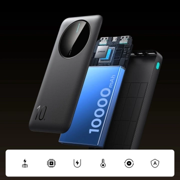 Powerbank Joyroom 10000mAh 12W 3 USB-Anschlüsse Schnellladung schwarz