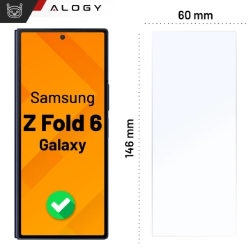 Gehärtetes Glas für Samsung Galaxy Z Fold 6 Alogy Displayschutzfolie PRO – Bildschirmschutz für die Außenseite des Telefons
