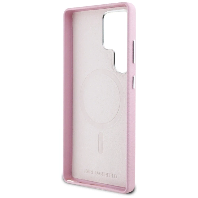 Etui Karl Lagerfeld Saffiano MagSafe do Samsung Galaxy S25 Ultra Różowy