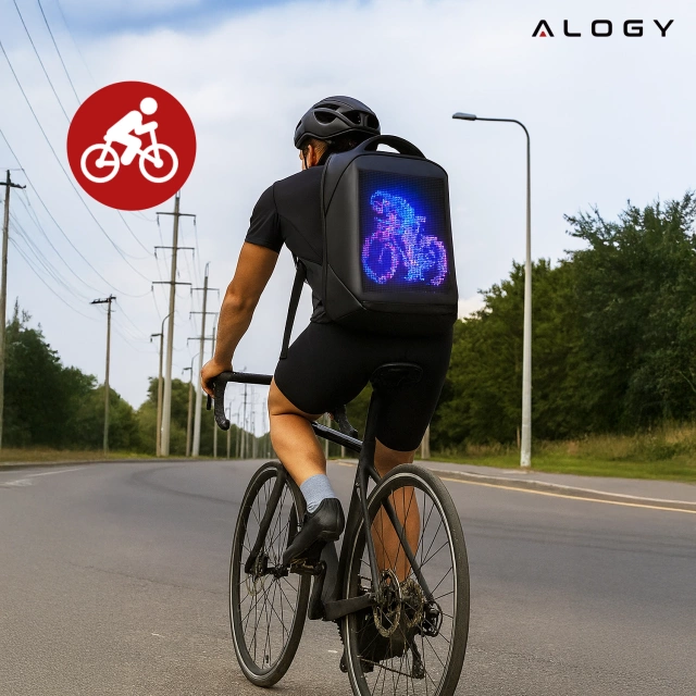 Plecak z oświetleniem LED RGB Alogy PixelBag™ Piksele bluetooth led telefon komórkowy sterowana aplikacją pixel Czarny