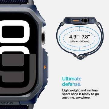 Armband für APPLE WATCH 10 (46MM) MARINEBLAU SPIGEN LITE FIT PRO