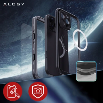 Alogy HydroArmor™ IP68 wasserdichte Hülle mit transparenter Rückseite, 360-Grad-Panzerabdeckung für MagSafe für Apple iPhone 16 Pro