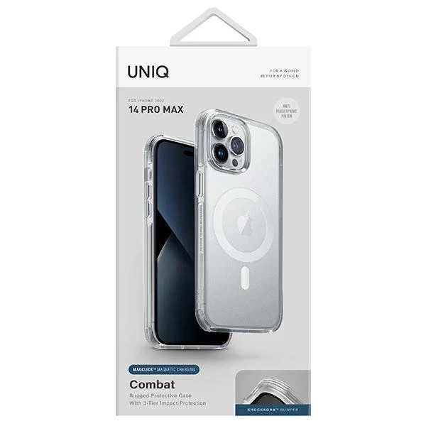 Etui UNIQ Combat MagClick do iPhone 14 Pro Max – magnetyczne ładowanie i ochrona 3 m