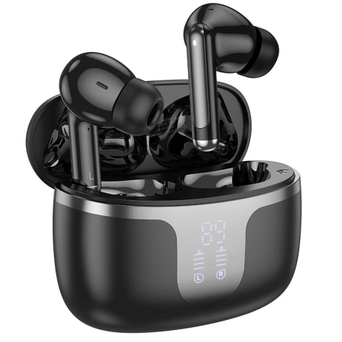 Słuchawki bezprzewodowe Bluetooth HOCO TWS EQ10 Etui ładujące Czarne