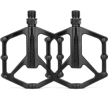 Plattform-Fahrradpedale für MTB-Fahrräder, Aluminium 9/16" Schwarzes Aluminium-Set [2 Stk.]