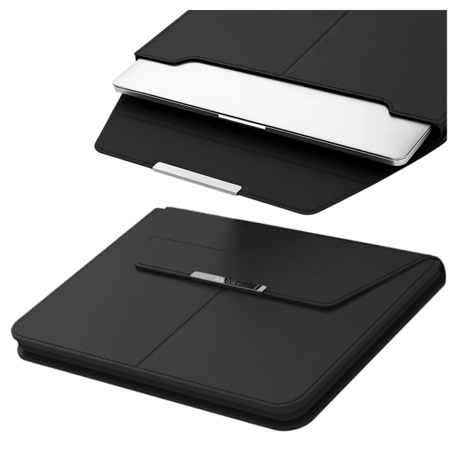 Torba na laptopa Alogy FlexCase Pro wielofunkcyjna rozkładana z podstawką i podkładką na myszkę do Macbooka 15 / 15.6 / 16.1" Czarna