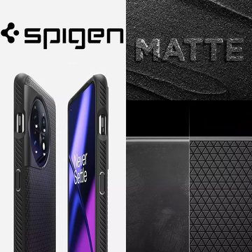Schützende Spigen Liquid Air Handyhülle für OnePlus 11 5G Mattschwarz