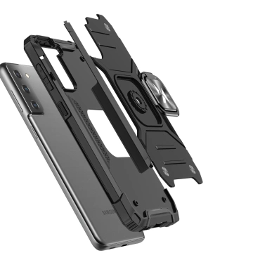 Wozinsky Ring Armor Tough Hybrid Case Cover + Magnethalterung für Samsung Galaxy S22 + (S22 Plus) Rot