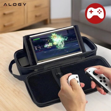 Nintendo Switch 2 2025 Schutzhülle, große EVA-Hartschale, wasserdicht, leicht, mit Tragegriffen, Alogy HardFoamBag™ – Schwarz