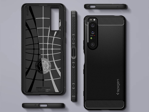Spigen Rugged Armor Hülle für Sony Xperia 1 III Mattschwarz