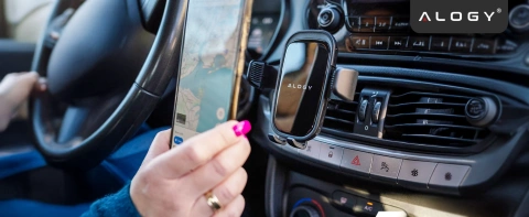 Autotelefonhalter, Fenster, Kühlergrill, Cockpit, Armaturenbrett, Auto, Auto, für 7-Zoll-Telefon Alogy 3in1 Black Organizer