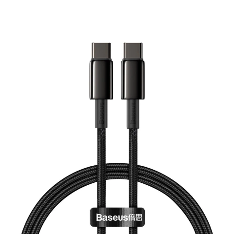 Baseus Tungsten Gold USB-C auf USB-C Kabel, 100W, 2m (schwarz)