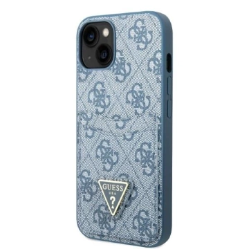 Etui na telefon Guess do iPhone 13 mini 5,4" niebieski/blue hardcase 4G Triangle Logo Cardslot 