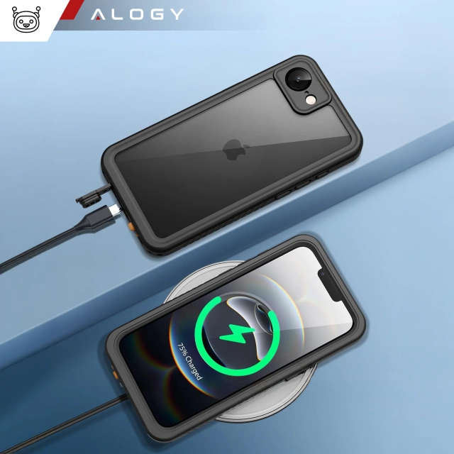 Etui Wodoodporne do Apple iPhone 16e Alogy HydroArmor™ IP68 Case z przezroczystym tyłem Pancerna obudowa 360