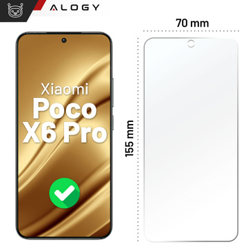 Hybridglas für Xiaomi Poco X6 Pro-Bildschirm Alogy Flexi Glass 9H Case Friendly Flachbildschirm
