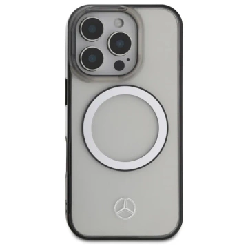 Etui Mercedes für iPhone 16 Pro Max 6,9" MagSafe Transparent Hardcase Gedrucktes Logo
