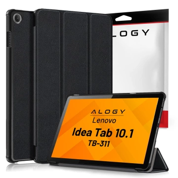 Lenovo Tab 10.1 TB-311 Slim Schutzhülle mit Klappdeckel, schlanke Falthülle, Alogy BookGuard™ – Schwarz