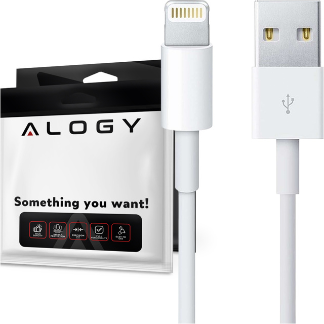 Kabel 1m Alogy Fast Charge USB do Lightning przewód do ładowania iPhone 20W biały