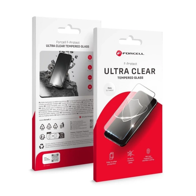 Panzerglas für iPhone 15 Pro Forcell Ultra Clear Glass schwarz 9H