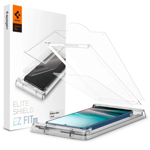 Hybridglas für Samsung Galaxy S25 Plus Spigen Elite Shield "EZ Fit" HD Clear