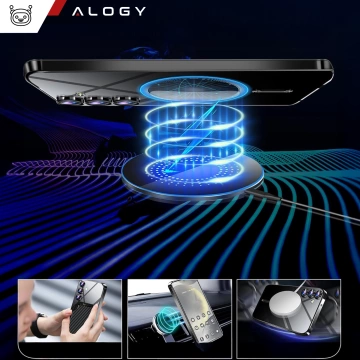 Etui do Samsung Galaxy S25 Plus Alogy LuxeShield™️ Glamour Luxury Ring obudowa z osłoną aparatów Czarne
