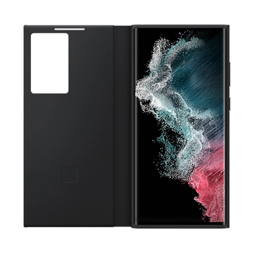 Oryginalne etui Samsung Clear View Cover z klapką do Samsung Galaxy S22 Ultra Czarny