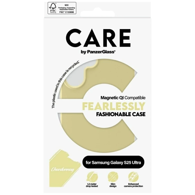 Etui CARE do Samsung Galaxy S25 Ultra by PanzerGlass Fearlessly Magnetic Żółty