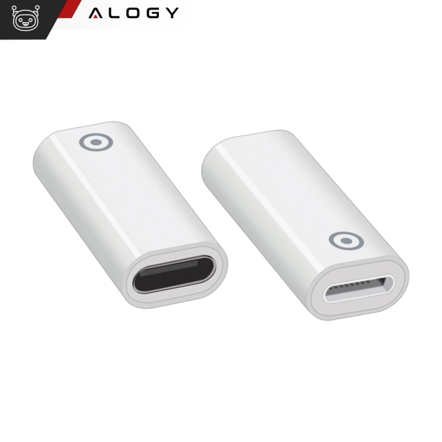 Adapter Alogy Pencil Charger do rysika USB-C Lightning do Apple Pen umożliwiający ładowanie kablem Biały