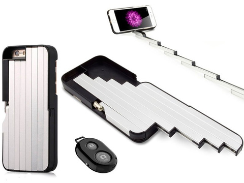 Selfie-Hülle für Apple iPhone 6 / 7 / 8 / SE 2022/2020, schwarz, mit Fernbedienung