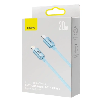 Baseus Crystal Shine Series USB Type C - Lightning Kabel Schnellladung Power Delivery 20W 1.2m blau (CAJY001303)