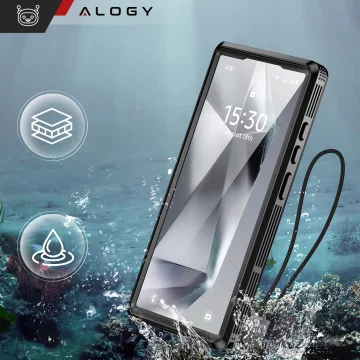 Etui Wodoodporne Alogy HydroArmor™ IP68 Case z przezroczystym tyłem Pancerna obudowa 360 do MagSafe do Samsung Galaxy S24 Ultra