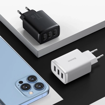 Baseus Compact Ladegerät 3x USB 17W weiß (CCXJ020102)