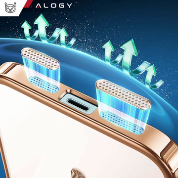 MagSafe Hülle für iPhone 15 Pro Glamour Luxus Slim Ring Cover Alogy Gold Klarglas
