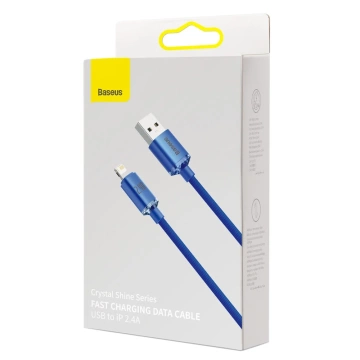 Baseus Crystal Shine Series Kabel USB-Kabel für schnelles Aufladen und Datenübertragung USB Typ A - Lightning 2.4A 2m blau (CAJY000103)