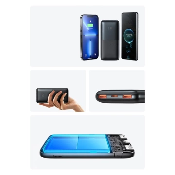 Baseus Bipow Pro Power Bank 10000mAh 20W weiß mit USB Typ A - USB Typ C 3A 0,3m Kabel (PPBD040202)